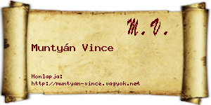Muntyán Vince névjegykártya